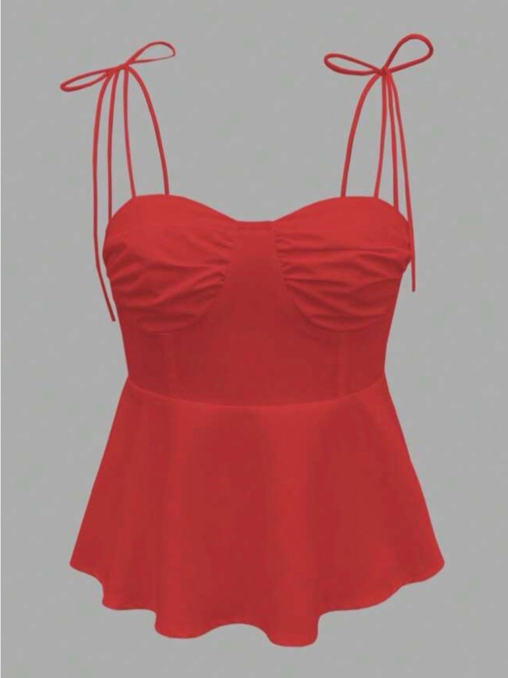 Red tie sleeve top